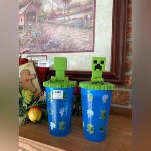 2X Minecraft Creeper Kids Cups